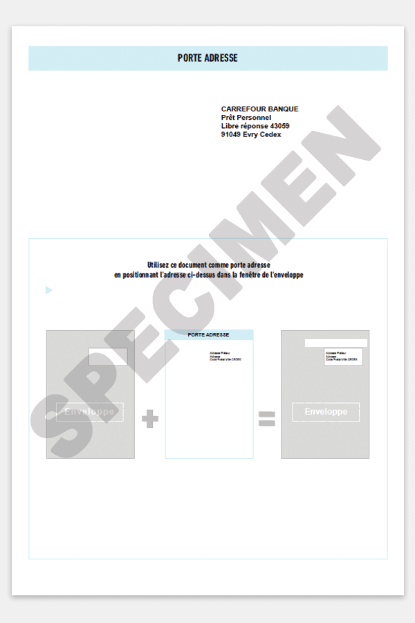 Utilisez le porte adresse